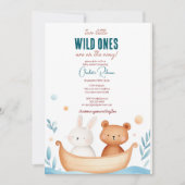 Twins baby Leuke dieren Baby shower Kaart (Voorkant)
