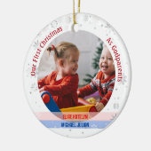 Twins Baby Meisje Jongen 1e Kerstmis Als peetouder Keramisch Ornament (Links)
