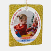 Twins Baby Meisje Jongen 1e Kerstmis Grootouders F Keramisch Ornament (Rechts)