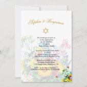 Twins Baby Naming Jewish Rustic Floral Kaart (Voorkant)