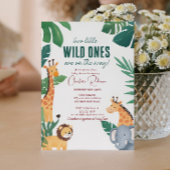 Twins Baby Safari Baby shower Kaart