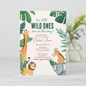 Twins Baby Safari Baby shower Kaart (Staand voorkant)