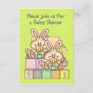 Twins Baby shower - Baby shower kaart voor tweelin
