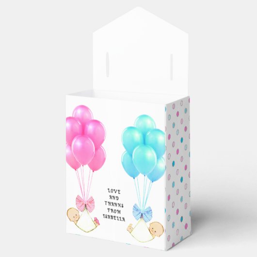 Twins Baby shower Bedankt Bedankdoosjes (Geopend)
