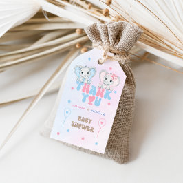 Twins Baby shower Bedankt Cadeaulabel