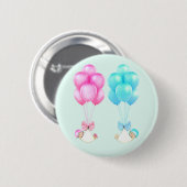 twins baby shower bevoordeelt ronde button 5,7 cm (Voorkant /achterkant)