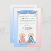 Twins Baby shower Blue and Pink Blankets (Jen) Kaart (Voorkant / Achterkant)