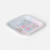 Twins Baby shower Boy Girl Papieren Bordje (Gebogen)
