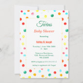Twins Baby shower Colorful Fiesta Confetti Kaart (Voorkant)