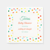 Twins Baby shower Colorful Stippen Patroon Servet (Voorkant)