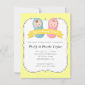 Twins Baby shower - Cute Baby Boy and Girl Kaart (Voorkant)