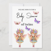 Twins Baby shower fee met buterflies Kaart (Voorkant)