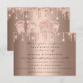 Twins Baby shower Feet Glitter drijft meisjes Kaart (Voorkant / Achterkant)