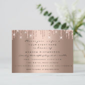 Twins Baby shower Feet Glitter Roos drijft meisjes Kaart (Staand voorkant)