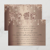 Twins Baby shower Feet Roos Gold Drives Girl Boy Kaart (Voorkant / Achterkant)