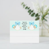 Twins Baby shower Game Briefkaart (Staand voorkant)