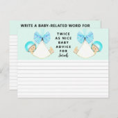 Twins Baby shower Game Briefkaart (Voorkant / Achterkant)