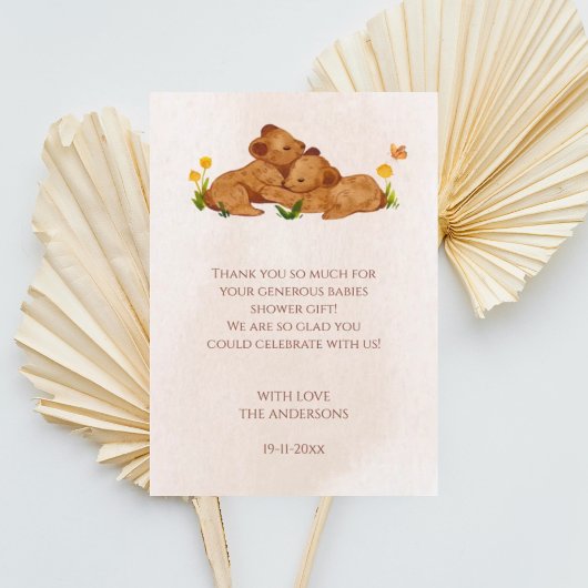 Twins Baby shower genderneutraal bedankkaartje Bedankkaart