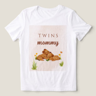 Twins baby shower genderneutraal mama t-shirt