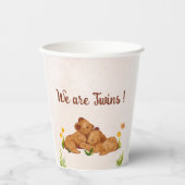 Twins baby shower genderneutrale papieren bekers (Voorkant)