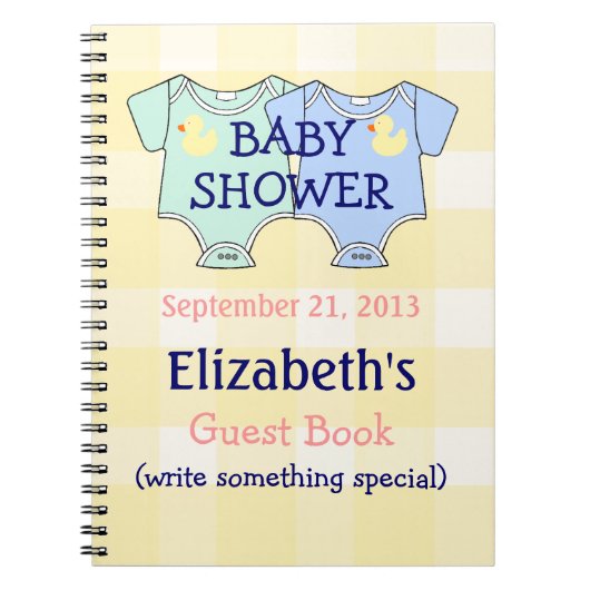 Twins Baby shower Guestbook Notitieboek (Voorkant)