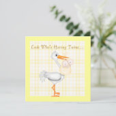 TWINS BABY SHOWER INVITATIE NEUTRAL GENDERS KAART (Staand voorkant)