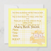 TWINS BABY SHOWER INVITATIE NEUTRAL GENDERS KAART (Achterkant)
