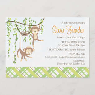 Twins Baby shower Invitation - apen Kaart