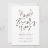 Twins Baby shower Invitation boy and girl Kaart (Voorkant)