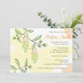 Twins Baby shower Invitation - Butterflies Kaart (Staand voorkant)