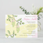 Twins Baby shower Invitation - Butterflies Kaart (Staand voorkant)