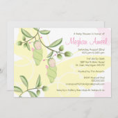 Twins Baby shower Invitation - Butterflies Kaart (Voorkant / Achterkant)