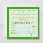 TWINS BABY SHOWER INVITATION GIRL OF BOY KAART (Achterkant)