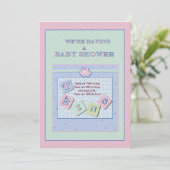 Twins Baby shower Invitation Kaart (Staand voorkant)