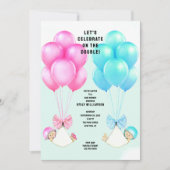Twins Baby shower Invitation Kaart (Voorkant)