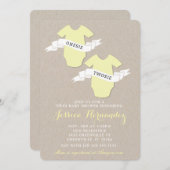 Twins Baby shower Invitation Kaart (Voorkant / Achterkant)