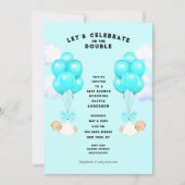 Twins Baby shower Invitation Kaart (Voorkant)