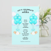 Twins Baby shower Invitation Kaart (Staand voorkant)