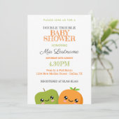Twins Baby shower Invitation Kaart (Staand voorkant)