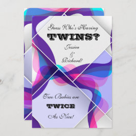 Twins Baby shower Invitation Kaart