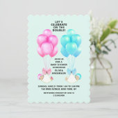 Twins Baby shower Invitation Kaart (Staand voorkant)