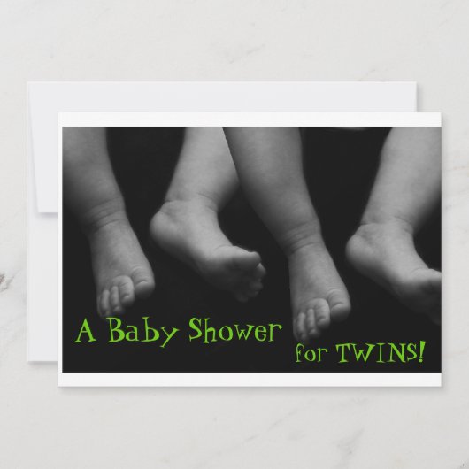 Twins Baby shower Invitation Kaart (Voorkant)