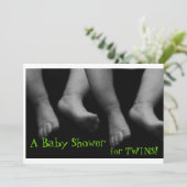 Twins Baby shower Invitation Kaart (Staand voorkant)