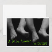 Twins Baby shower Invitation Kaart (Voorkant / Achterkant)