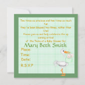 TWINS BABY SHOWER INVITATION NEUTRAL KAART (Achterkant)