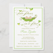 Twins Baby shower Invitation - Twee erwten in een  Kaart (Voorkant)