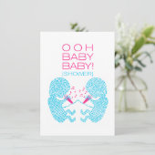 Twins Baby shower Invitation Twin Boys Kaart (Staand voorkant)