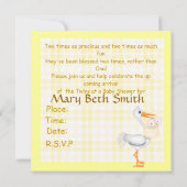 TWINS BABY SHOWER INVITATION YELLOW KAART (Achterkant)