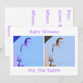 Twins Baby shower Kaart (Voorkant / Achterkant)