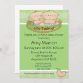 Twins baby shower kaart (Voorkant / Achterkant)